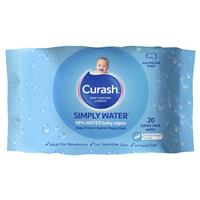 CURASH Water Wipes Travel 20pk-Curash-Matakana Pharmacy